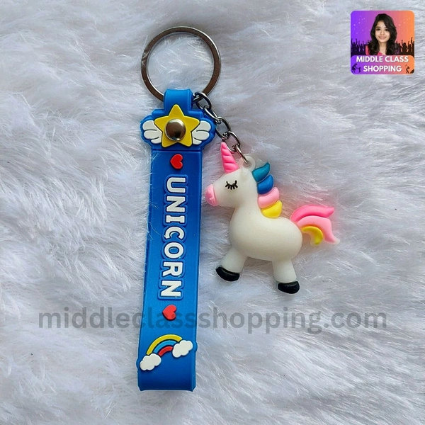 Premium Big Sized Cute Unicorn Keychain With Strap MC520