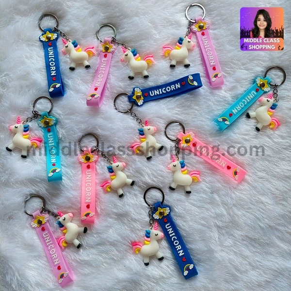 Premium Big Sized Cute Unicorn Keychain With Strap MC520