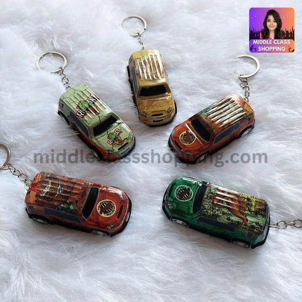 Cute Metalic Realistic Moving Multicolor Mini Car Keychains MC522