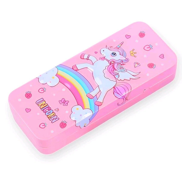 Super Cute Kids Favourite Cartoon Printed Metalic 3D Printed Pencil Box MC524