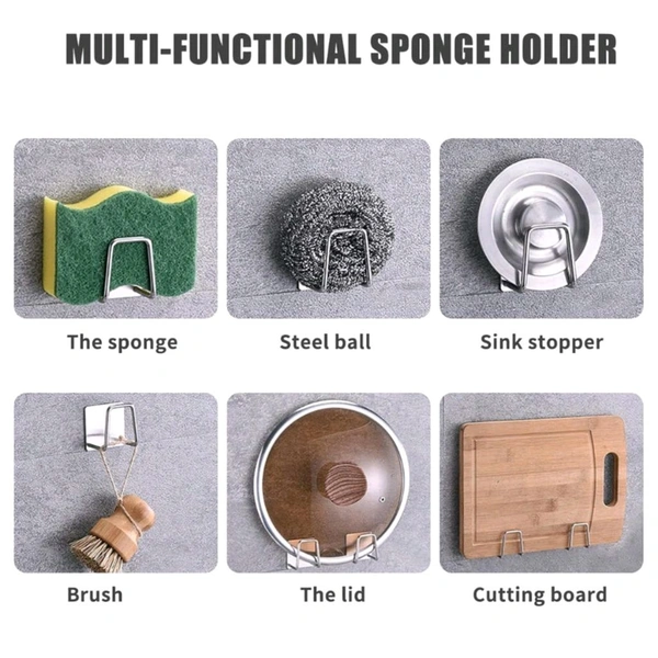 Multipurpose Adhesive Metal Sponge Holder Hook MC529
