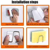 Multipurpose Adhesive Metal Sponge Holder Hook MC529