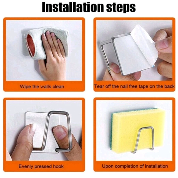 Multipurpose Adhesive Metal Sponge Holder Hook MC529