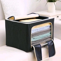 High Quality Multicolored Big Sized Foldable Cloth Organiser With Top And Side Zip Opening With Side Carrying Handles (50×40×33cms) MC531