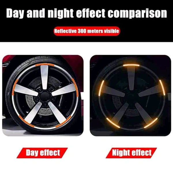 Reflective Tyre Stickers For Car And Bike (ORANGE 20Pcs) MC533