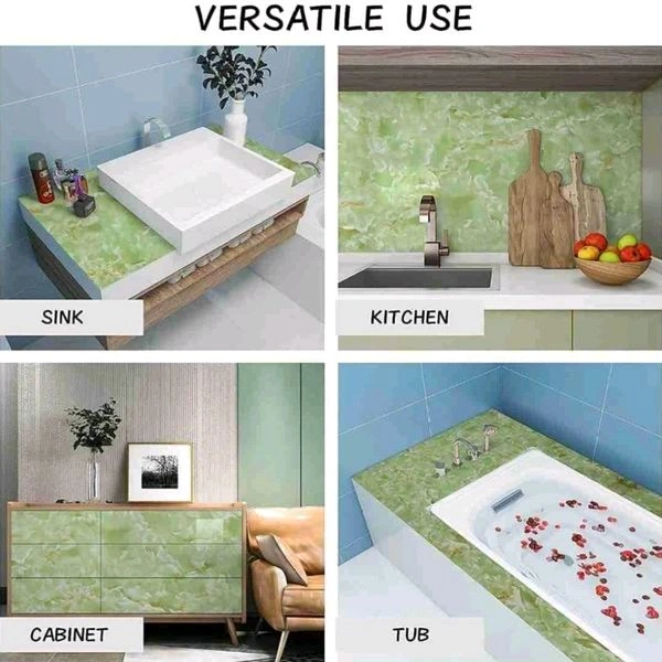 Green Marble Adhesive Wall Sticker (60×200cms) MC536