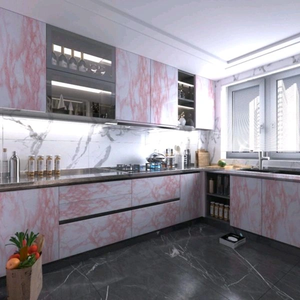 Pink Marble Adhesive Wall Sticker (60×200cms) MC537