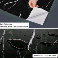 Black Marble Adhesive Wall Sticker (60×200cms) MC538