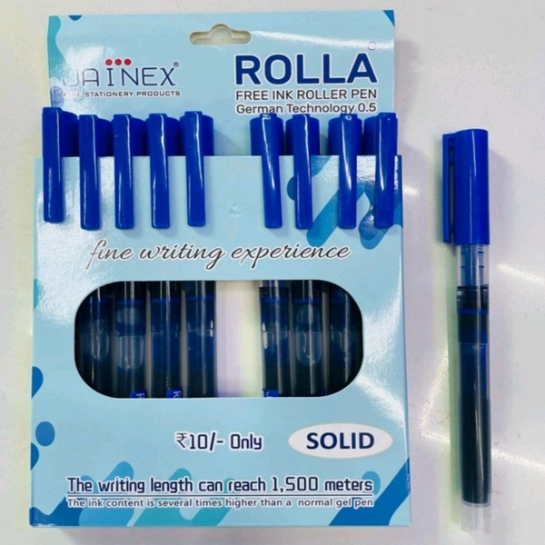Jainex Rolla Roller Ink Pen (BLUE 10pcs) MC541