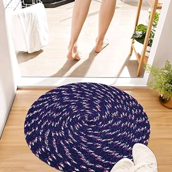 High Thickness Multipurpose Round Shaped Cotton Floor Mats (Mulicolors)  MC542