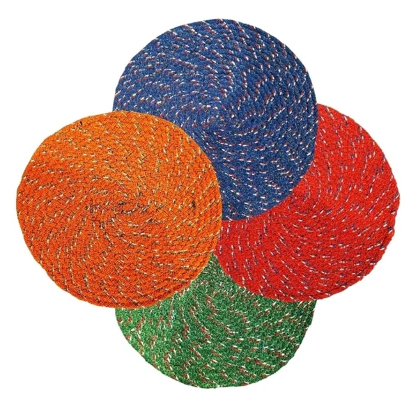 High Thickness Multipurpose Round Shaped Cotton Floor Mats (Mulicolors)  MC542