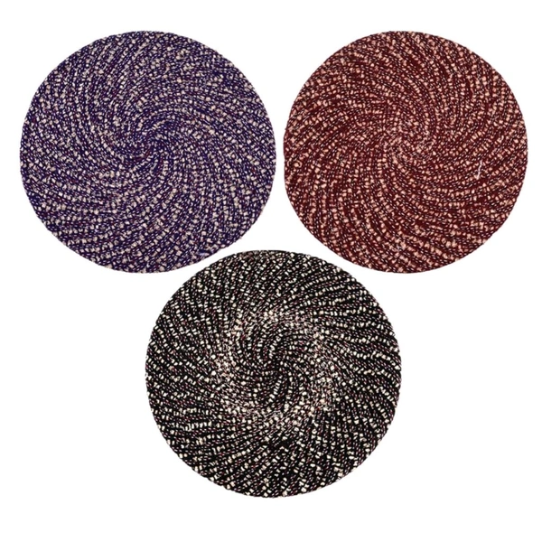 High Thickness Multipurpose Round Shaped Cotton Floor Mats (Mulicolors)  MC542