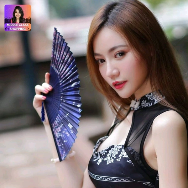 Cute Imported Multicolor Foldable Hand Fan And Unique Gift MC583