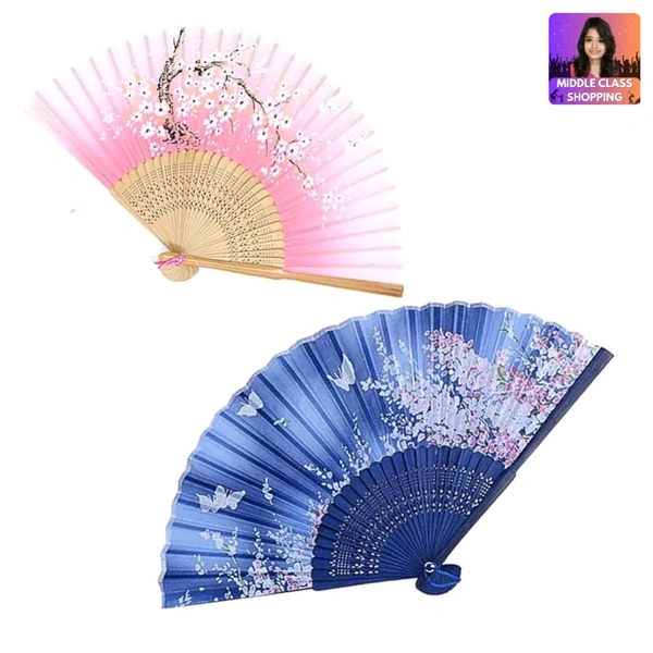 Cute Imported Multicolor Foldable Hand Fan And Unique Gift MC583