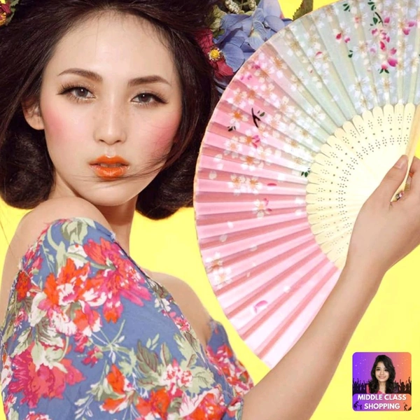 Cute Imported Multicolor Foldable Hand Fan And Unique Gift MC583
