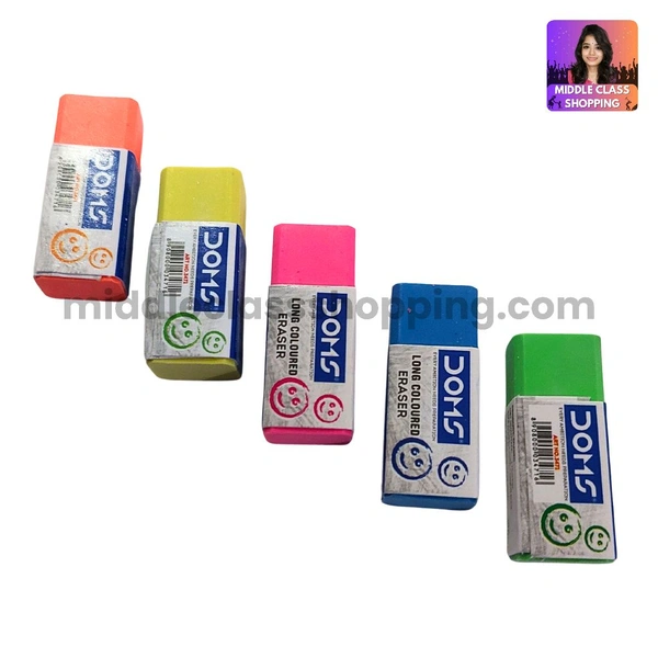 Doms  Multicolor Long Solid Erasers MC599