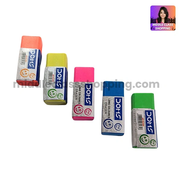 Doms  Multicolor Long Solid Erasers MC599