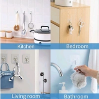 Pack Of 20 Adhesive Transparent Tiles Hooks MC604