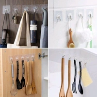 Pack Of 20 Adhesive Transparent Tiles Hooks MC604