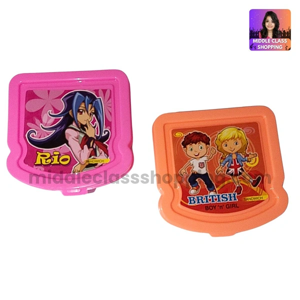 Kids Favourite High Quality Cute Cartoon Printed Snacks Box (11.5×11.5cms) MC606