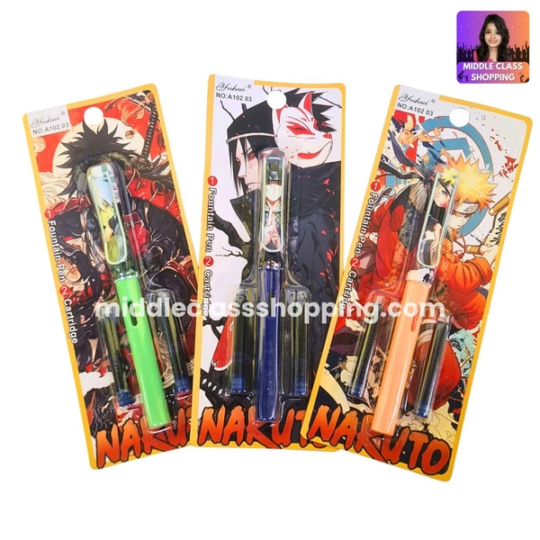 Students Favourite Cute Naruto Fountain Pen With 2 Catridges MC613