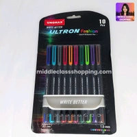 Unomax Ultron Fashion 10 in 1 Ink Jet Technology Multicolor Pens (10 Colors) MC622