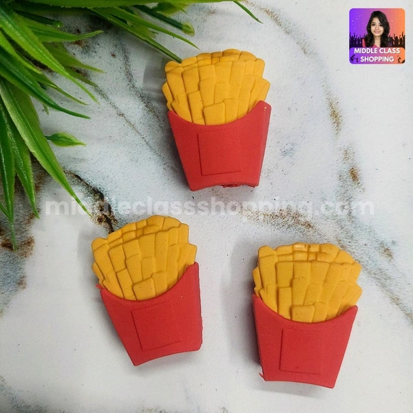 Kids Favorite Big Sized Cute Facny 3D French Fries Eraser MC646