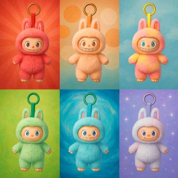 Trending Cute Labubu Surprise Doll Blind Box With Keychain Holder MC656