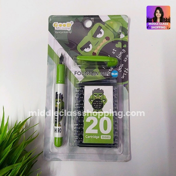 High Quality Cute Students Favourite Colorful Fountain Pen With 20 Long Life Catridges MC658