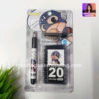 High Quality Cute Students Favourite Colorful Fountain Pen With 20 Long Life Catridges MC658