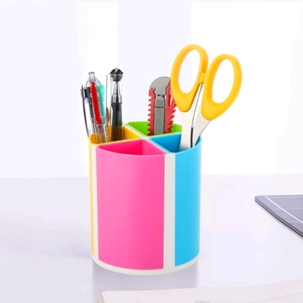 Super Cute Rainbow Colored Multi-Shaped Pen Stand With 4 Compartments MC674