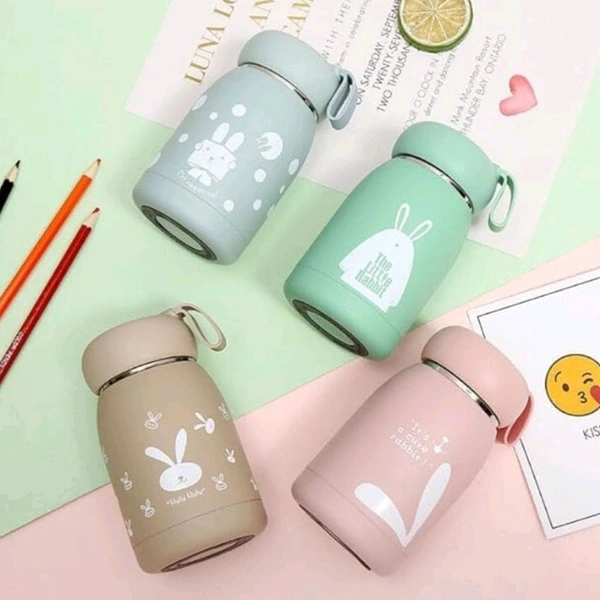 High Quality Multicolored Cute Rabbit Bunny Glass Bottles With Thick Plastic Lamination MC675