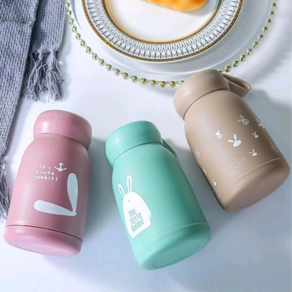 High Quality Multicolored Cute Rabbit Bunny Glass Bottles With Thick Plastic Lamination MC675