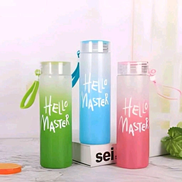 Trending High Quality Hello Master Glass Bottle With Cute Gradient Colors MC680