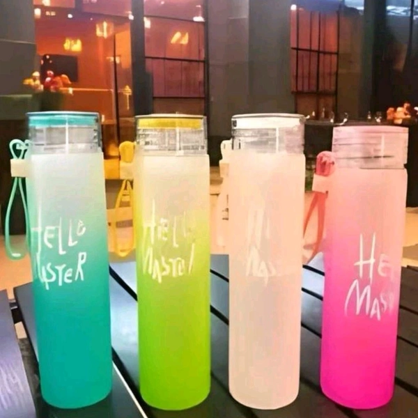 Trending High Quality Hello Master Glass Bottle With Cute Gradient Colors MC680