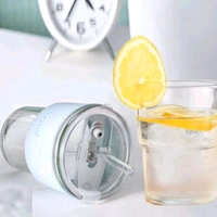 Trending Cute Luxury Transparent Glass Juice Or Coffee Cup With Straw And Leather Finish Holding Grip Support MC680