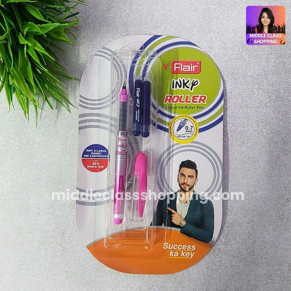 Premium Quality Flair Liquid Ink Roller Pen With 2 Jumpo Catridges MC695