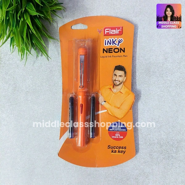 Premium Quality Flair Neon Liquid Ink Fountain Pen With 2 Jumpo Catridges MC698