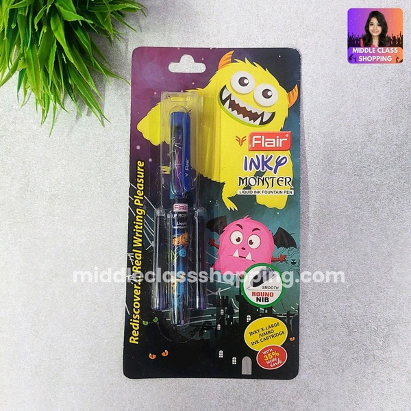 Premium Quality Flair Monster Liquid Ink Round Nib Fountain Pen With 2 Jumpo Catridges MC699