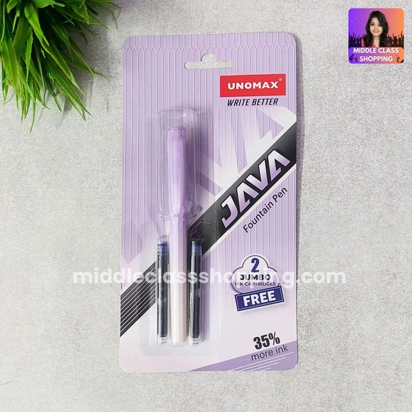 Premium Quality Unomax JavaFountain Pen With  Jumpo Ink 2 Catridges MC702