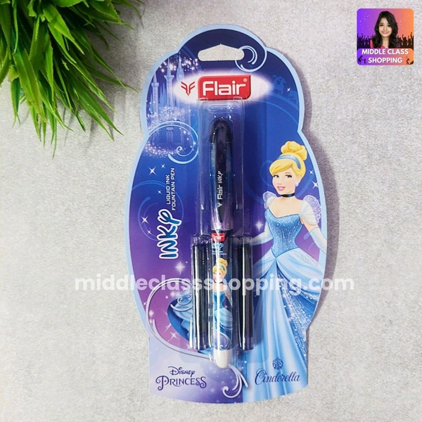 Premium Quality Flair Disney Princess Fountain Pen With  Jumpo Ink 2 Catridges MC704
