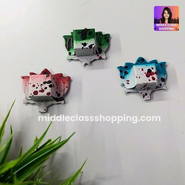 Premium Lotus Deisgned Colorful Metalic Agarbatti Wall Adhesive Stand MC716