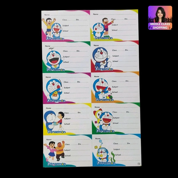 Kids Favorite Doraemon Cartoon School Notebook Label Stickers (10pcs) MC719