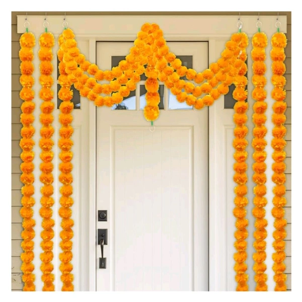 Cute Realistic Look Artificial Flower Garland Decoration For Grand Functions, Diwali Decoration, Pooja Room Decoration (ORANGE)  MC725