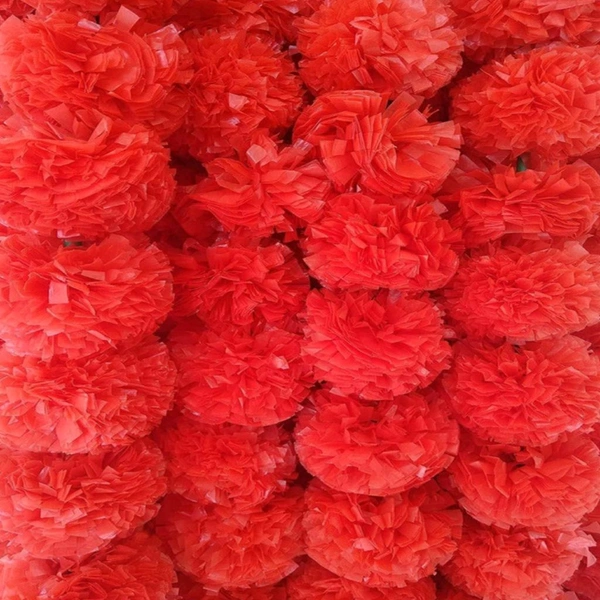 Cute Realistic Look Artificial Flower Garland Decoration For Grand Functions, Diwali Decoration, Pooja Room Decoration (RED)  MC727