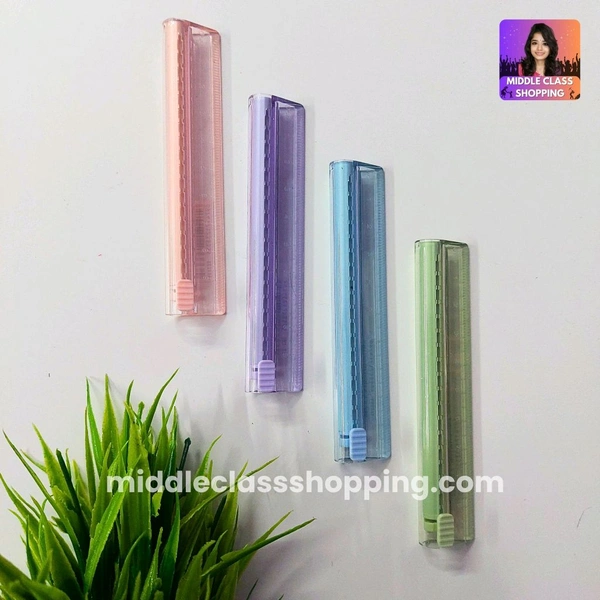 Trending 2 in 1 10cm Scale Ruler With Long Click Eraser MC740