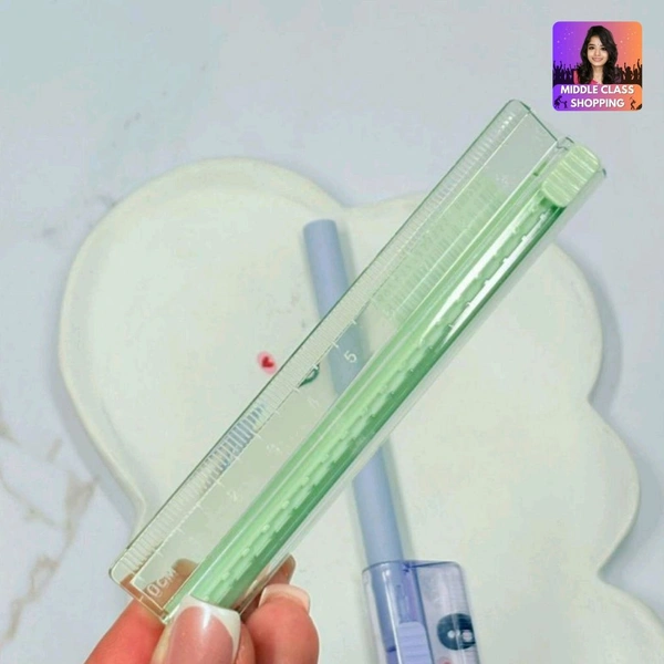 Trending 2 in 1 10cm Scale Ruler With Long Click Eraser MC740