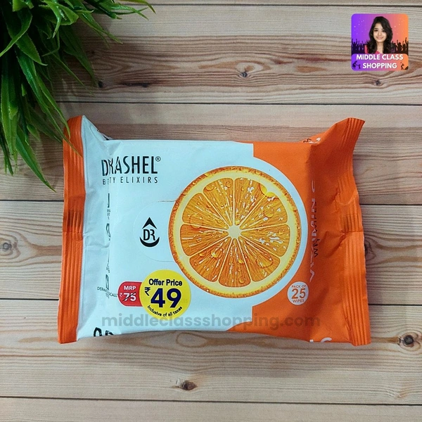(PACK OF 25) Dr.Rashel Beauty Elixirs Professional Soft Wet Wipes (Vitamin C) MC745