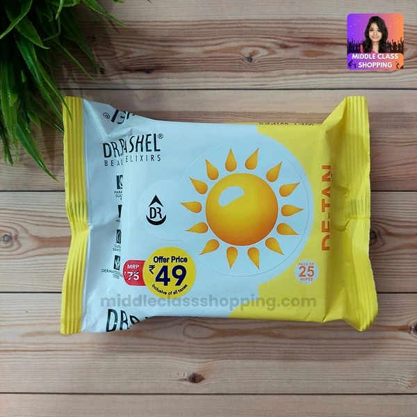 (PACK OF 25) Dr.Rashel Beauty Elixirs Professional Soft Wet Wipes (De-Tan) MC746