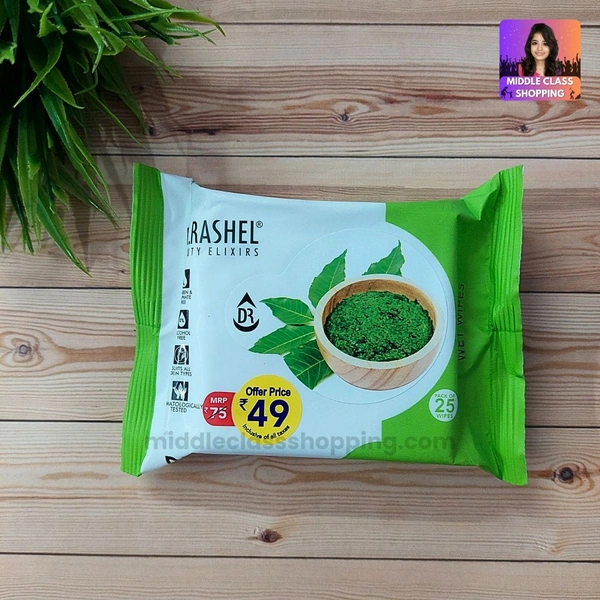 (PACK OF 25) Dr.Rashel Beauty Elixirs Professional Soft Wet Wipes (Neem) MC747